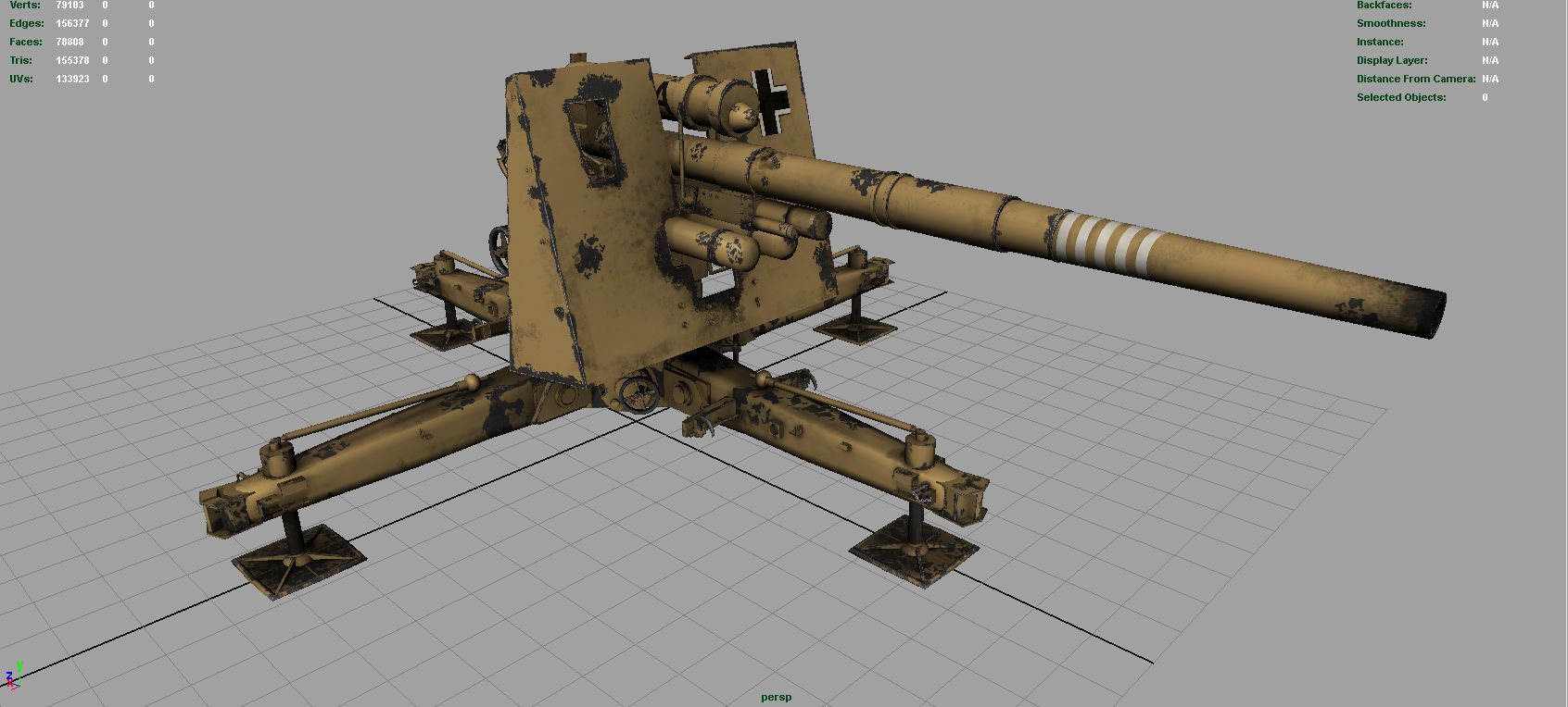 GERMAN FLAK 36 88MM 3D model_2
