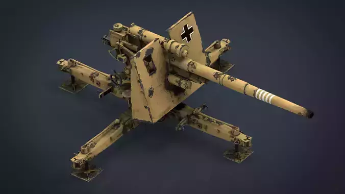 GERMAN FLAK 36 88MM 3D model