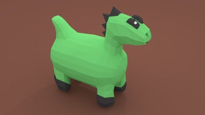 Chibi Dinosaurus 3D Model Low-poly 3D model