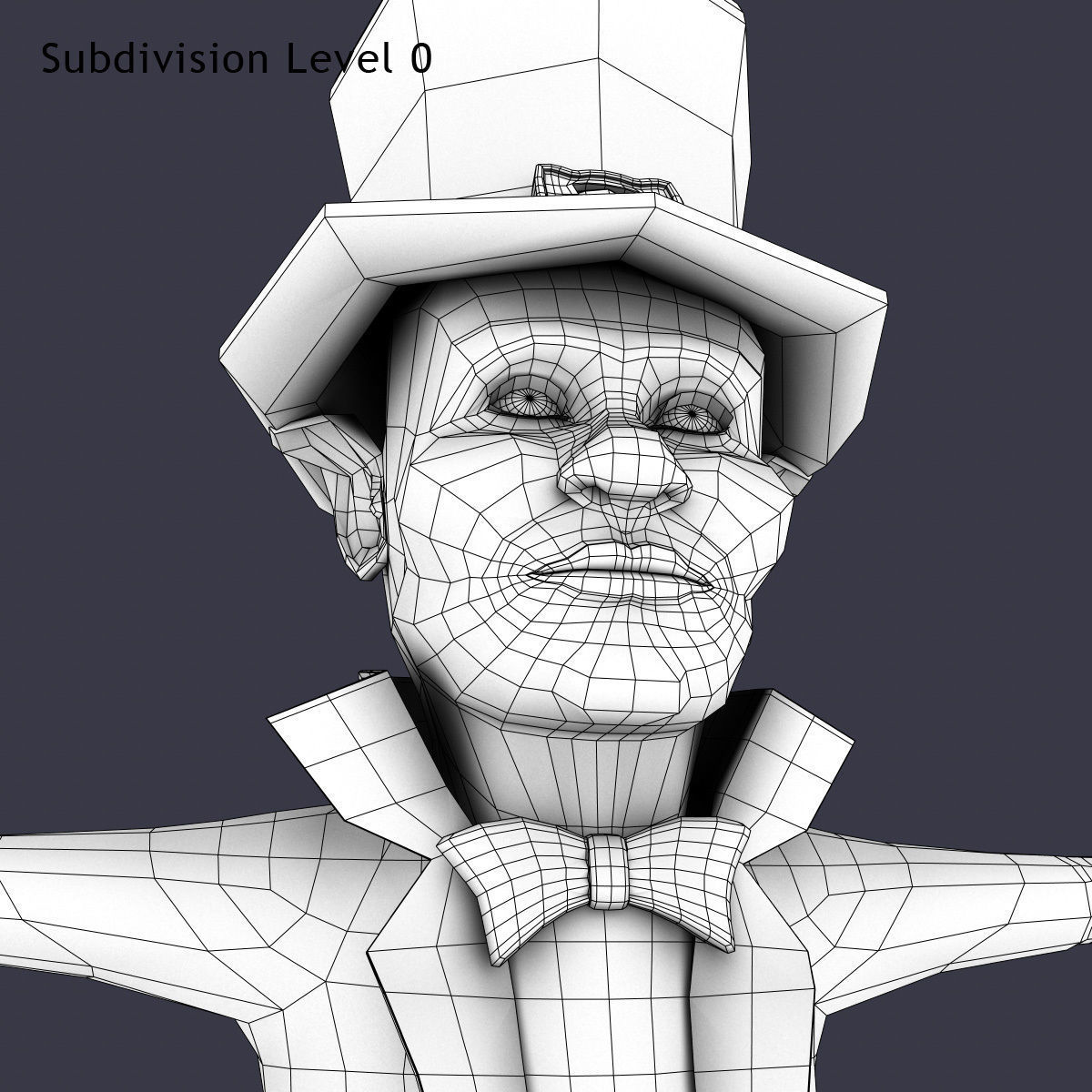 Leprechaun with cane Low-poly 3D model_13