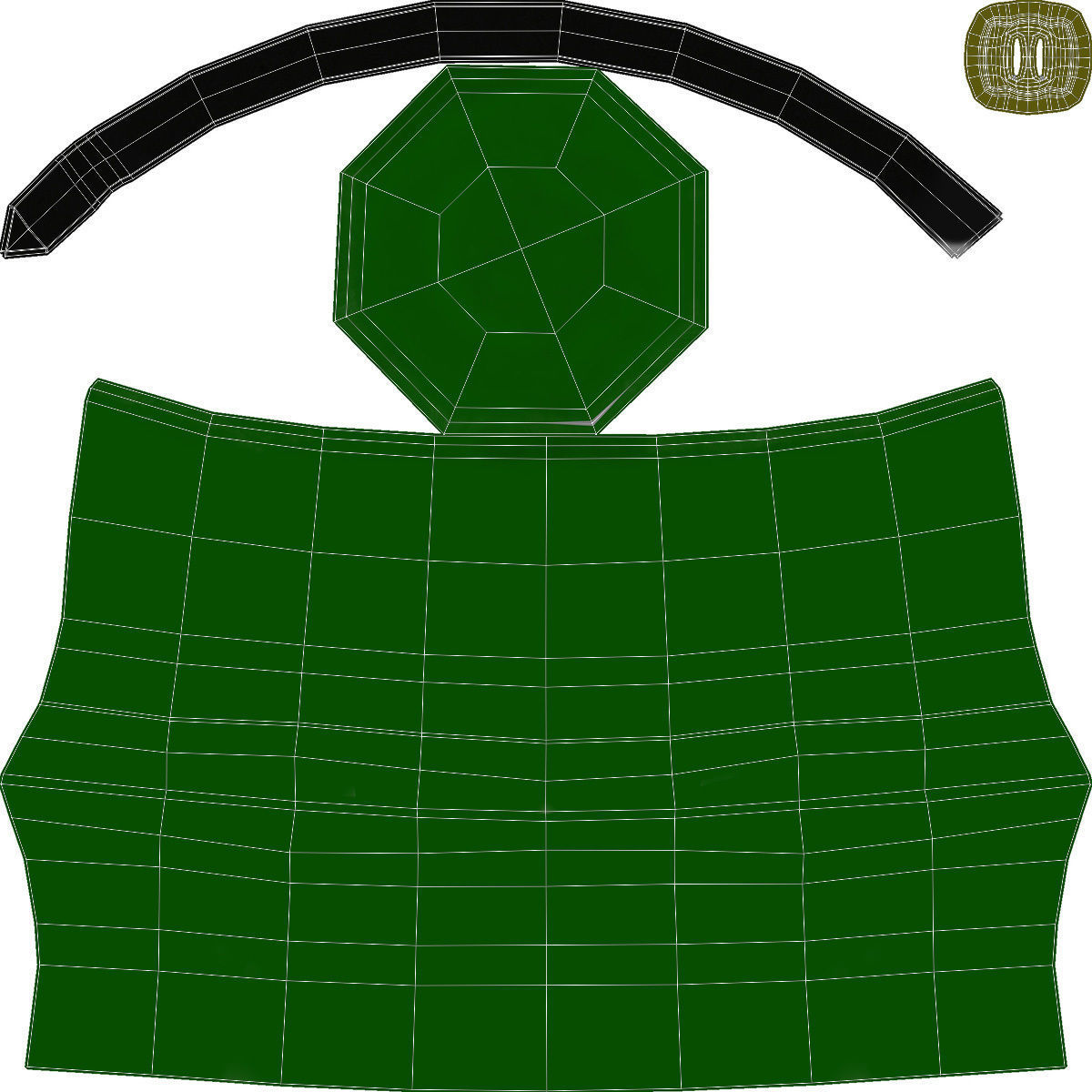 Leprechaun with cane Low-poly 3D model_23