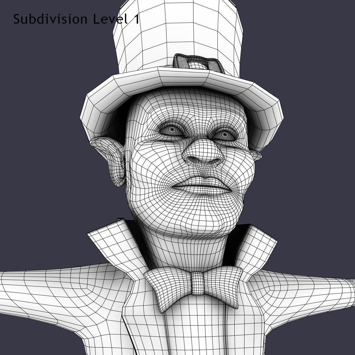 Leprechaun with cane Low-poly 3D model_19