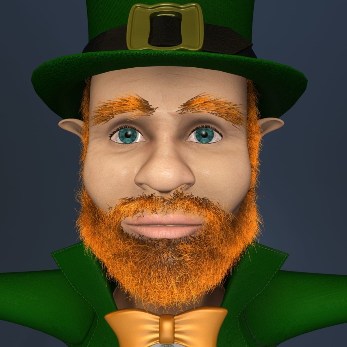 Leprechaun with cane Low-poly 3D model_10