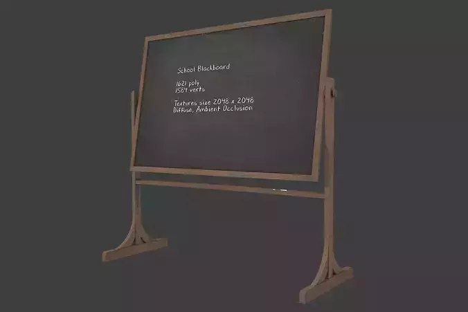 School Blackboard Low-poly 3D model