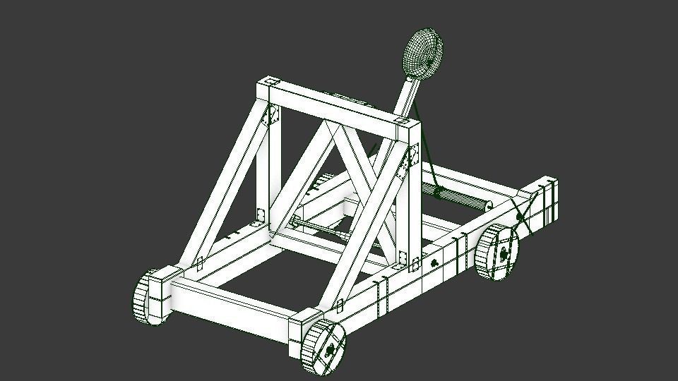 Game ready medieval catapult Free low-poly 3D model_7