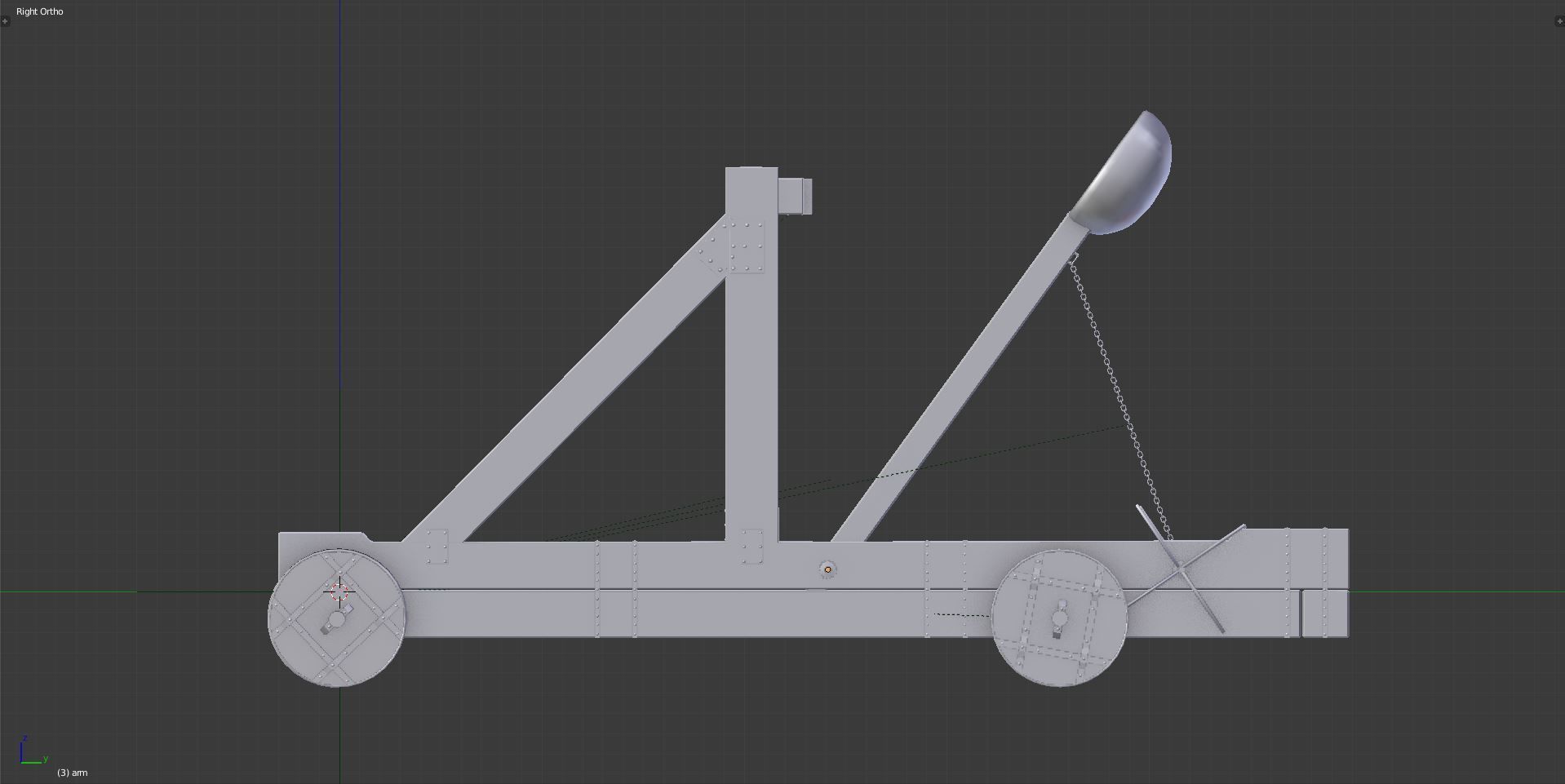 Game ready medieval catapult Free low-poly 3D model_3