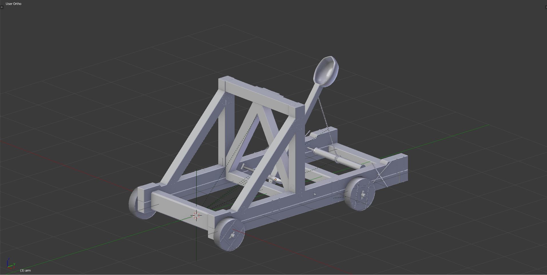 Game ready medieval catapult Free low-poly 3D model_4