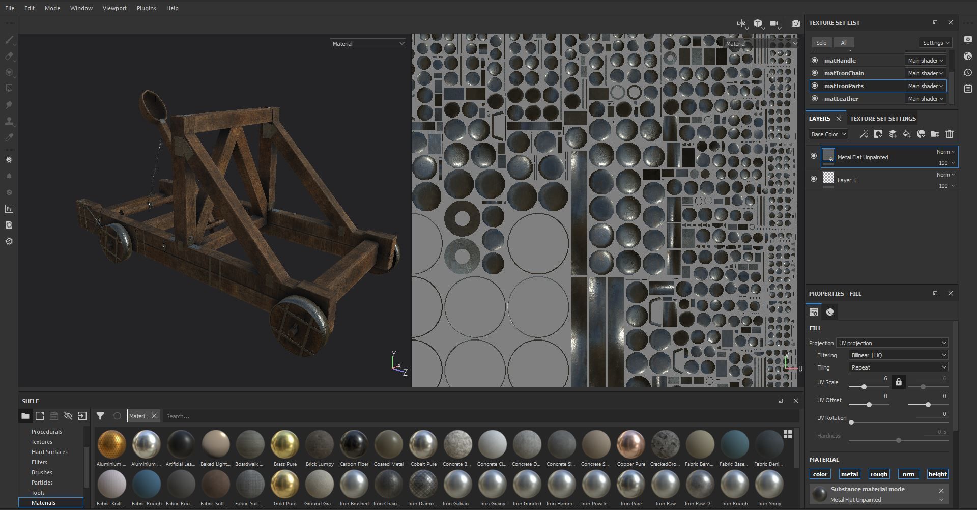 Game ready medieval catapult Free low-poly 3D model_9