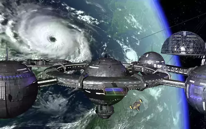 Orbital space station 3D model