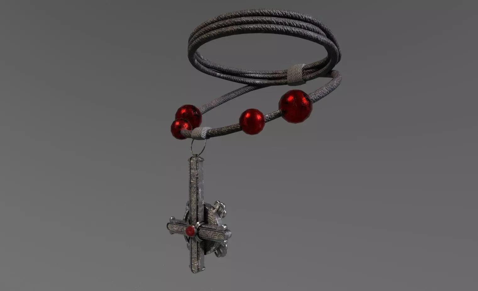 Colar feito como pulseira com cruz Low-poly 3D model