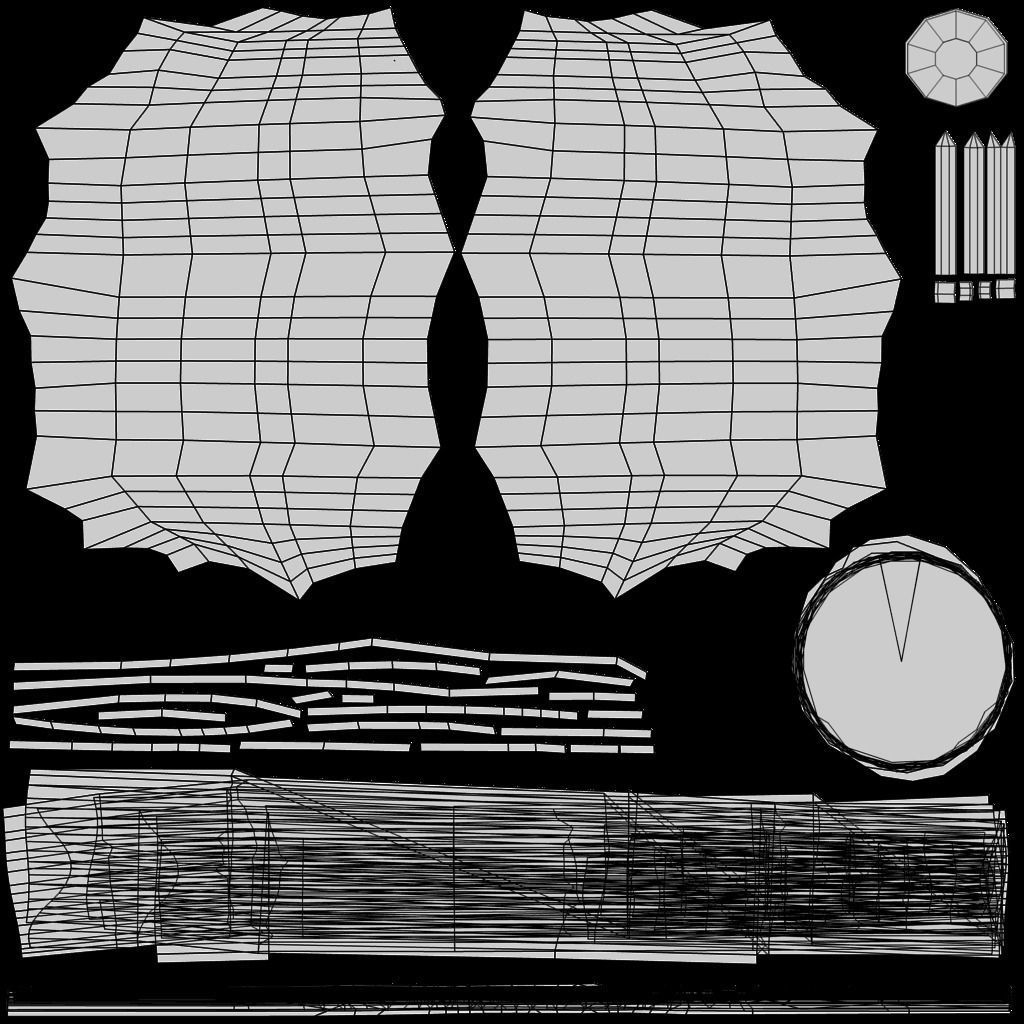 tanning rack Low-poly 3D model_5