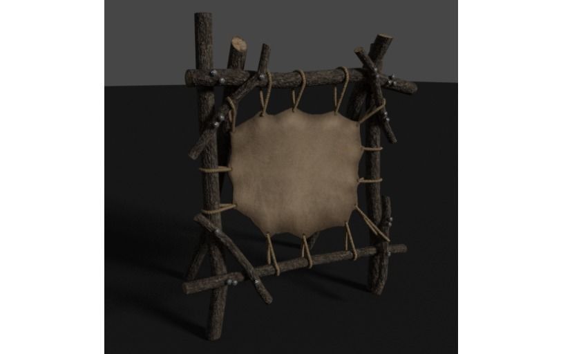 tanning rack Low-poly 3D model_4