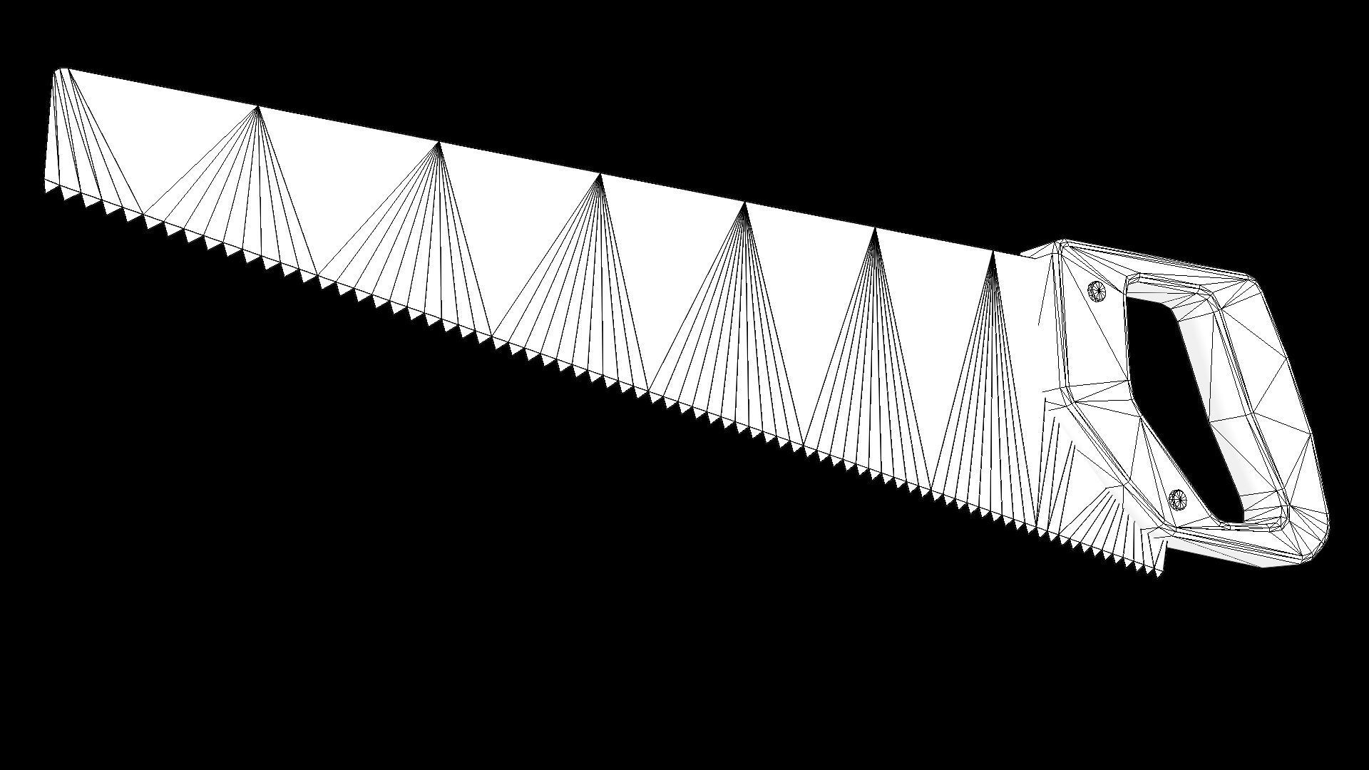 Old Wood Saw PBR Low-poly 3D model_3