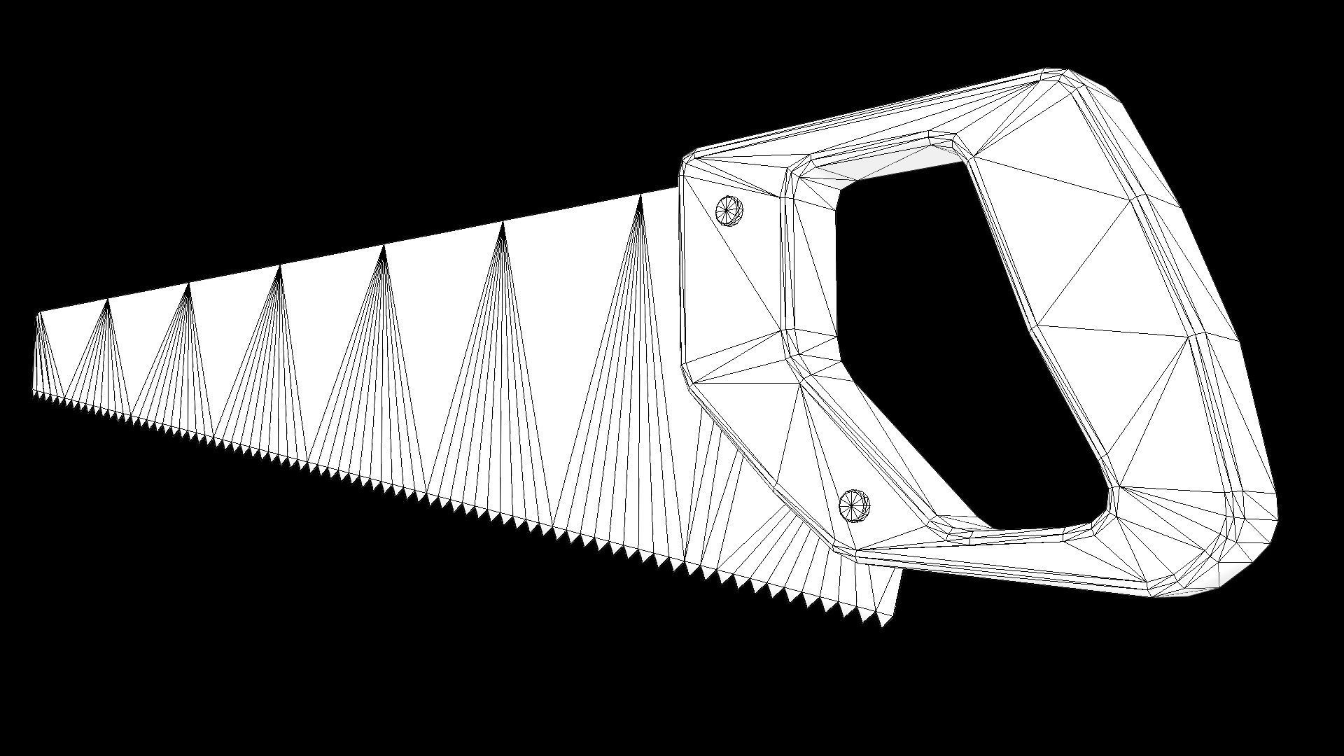 Old Wood Saw PBR Low-poly 3D model_2