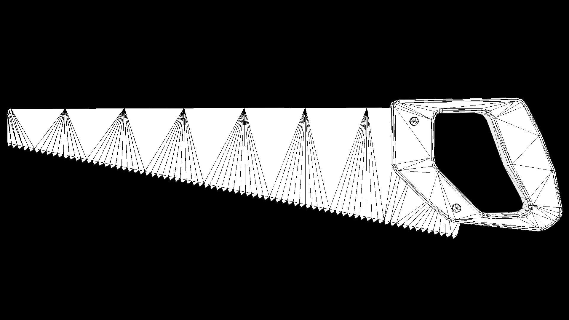 Old Wood Saw PBR Low-poly 3D model_1