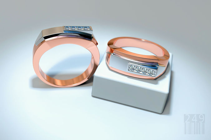 men diamond ring 3D print model