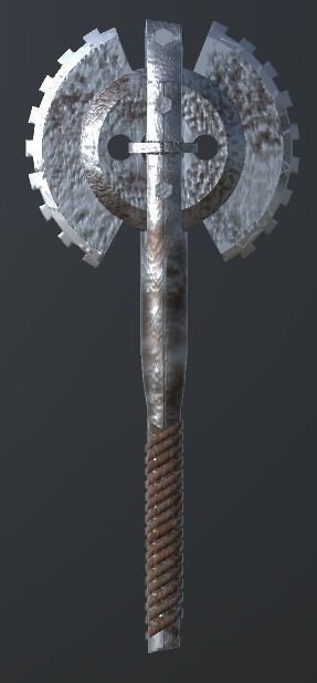 wasteland style battle axe Free low-poly 3D model_2