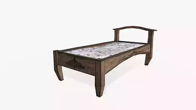 An old wooden bed