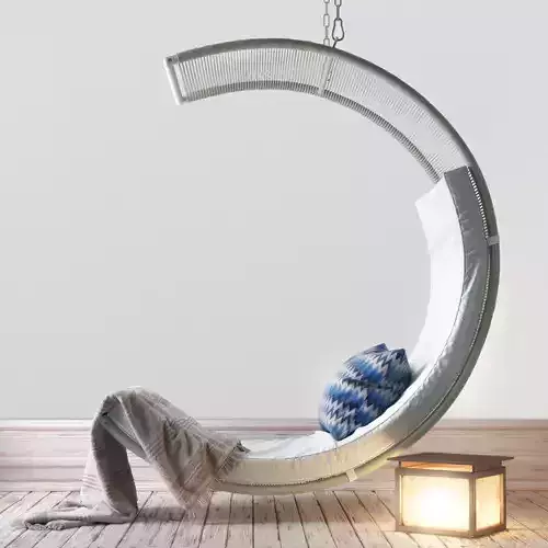 Sunken patio hanging chairs