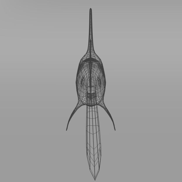 Swordfish marlin Low-poly 3D model_6