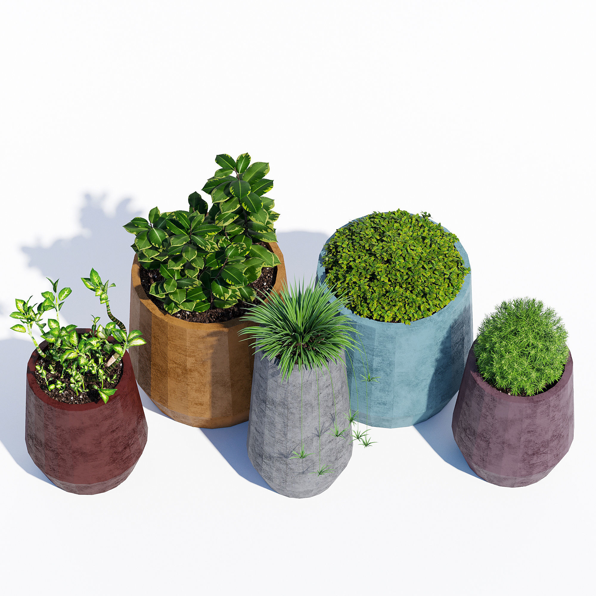 Cirque plant pots 3D model_3