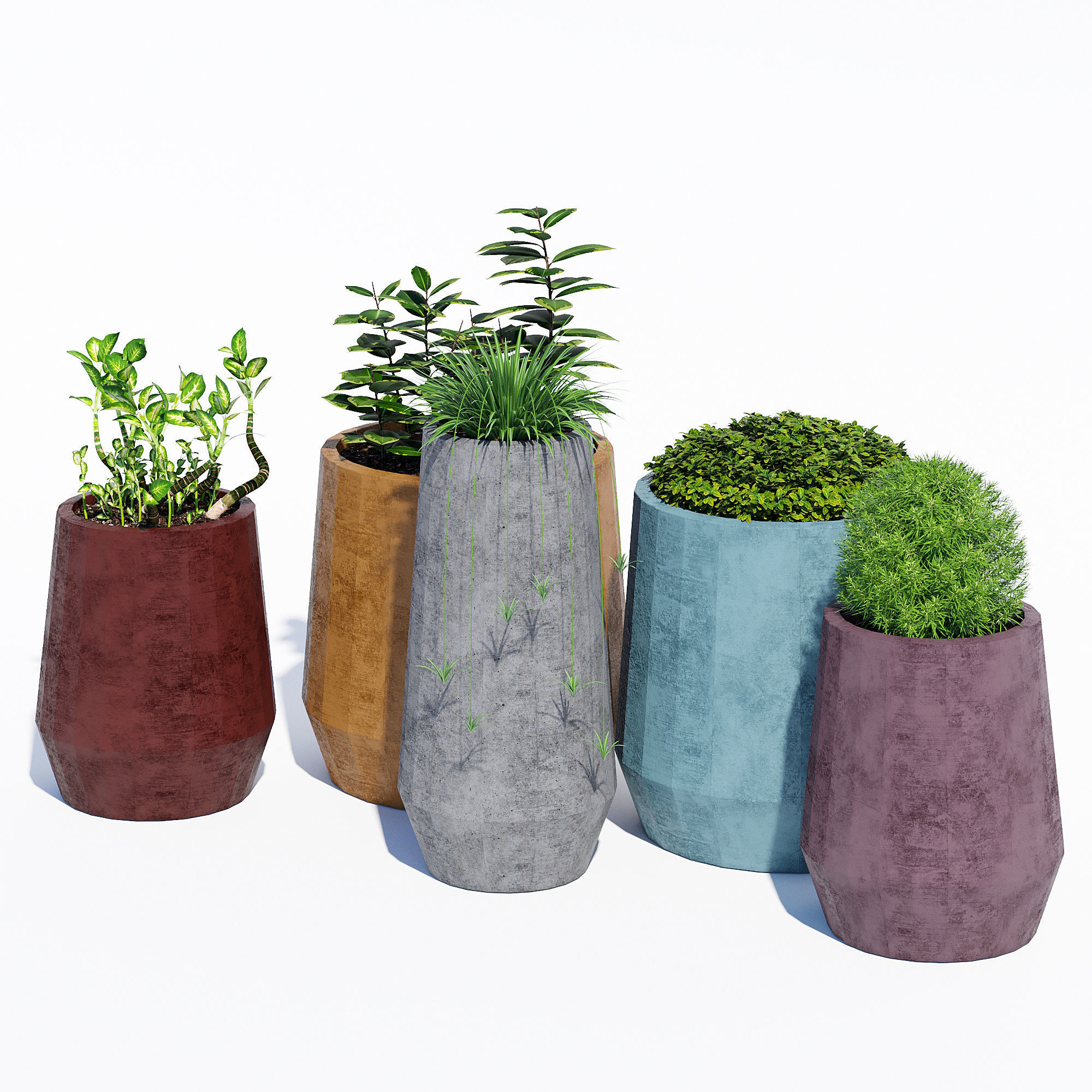 Cirque plant pots 3D model_2