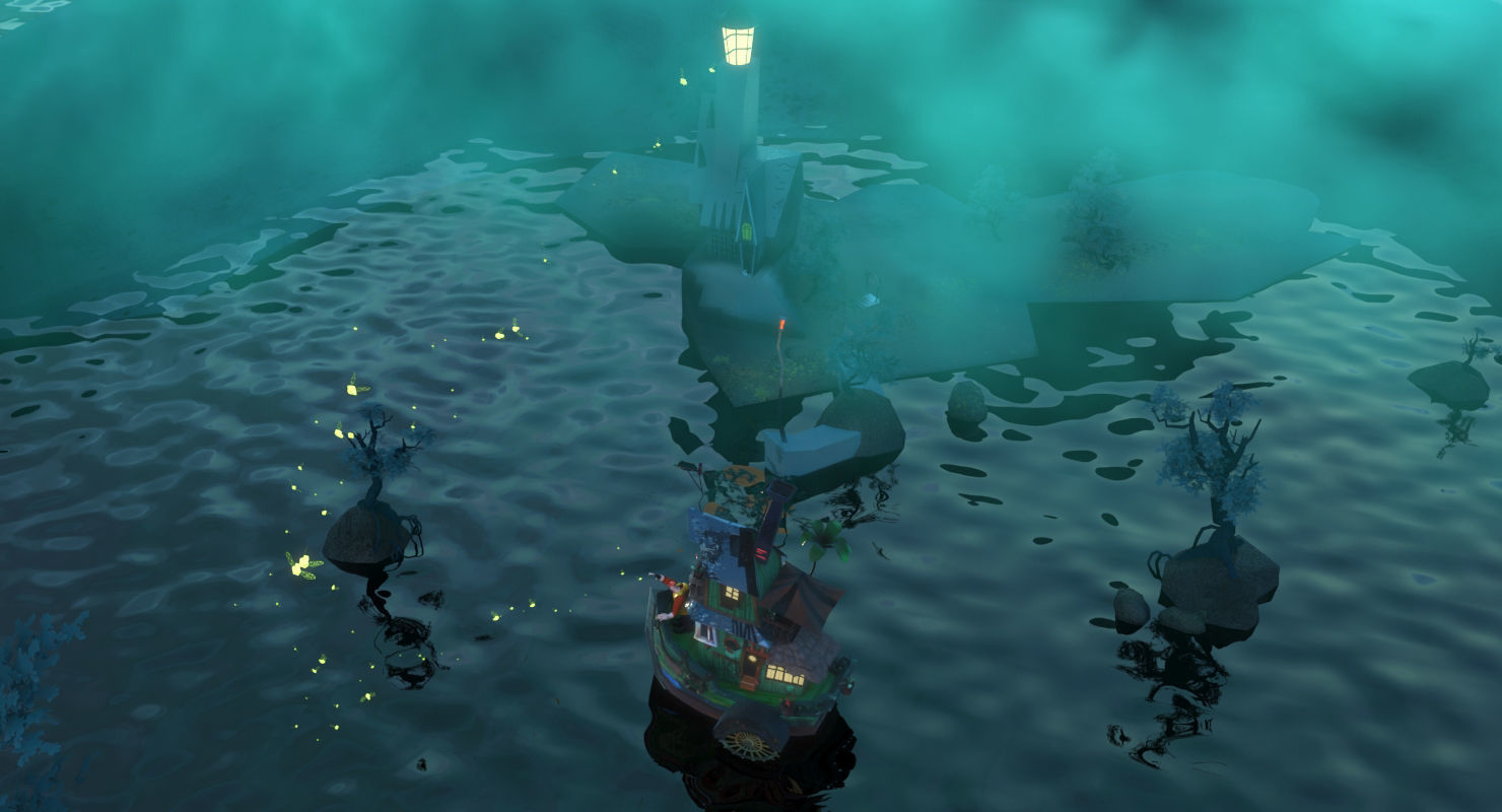 Lighthouse and Fireflies Low-poly 3D model_6