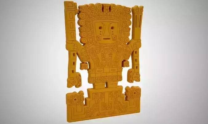 Viracocha aztec statue in turquoise 3D print model