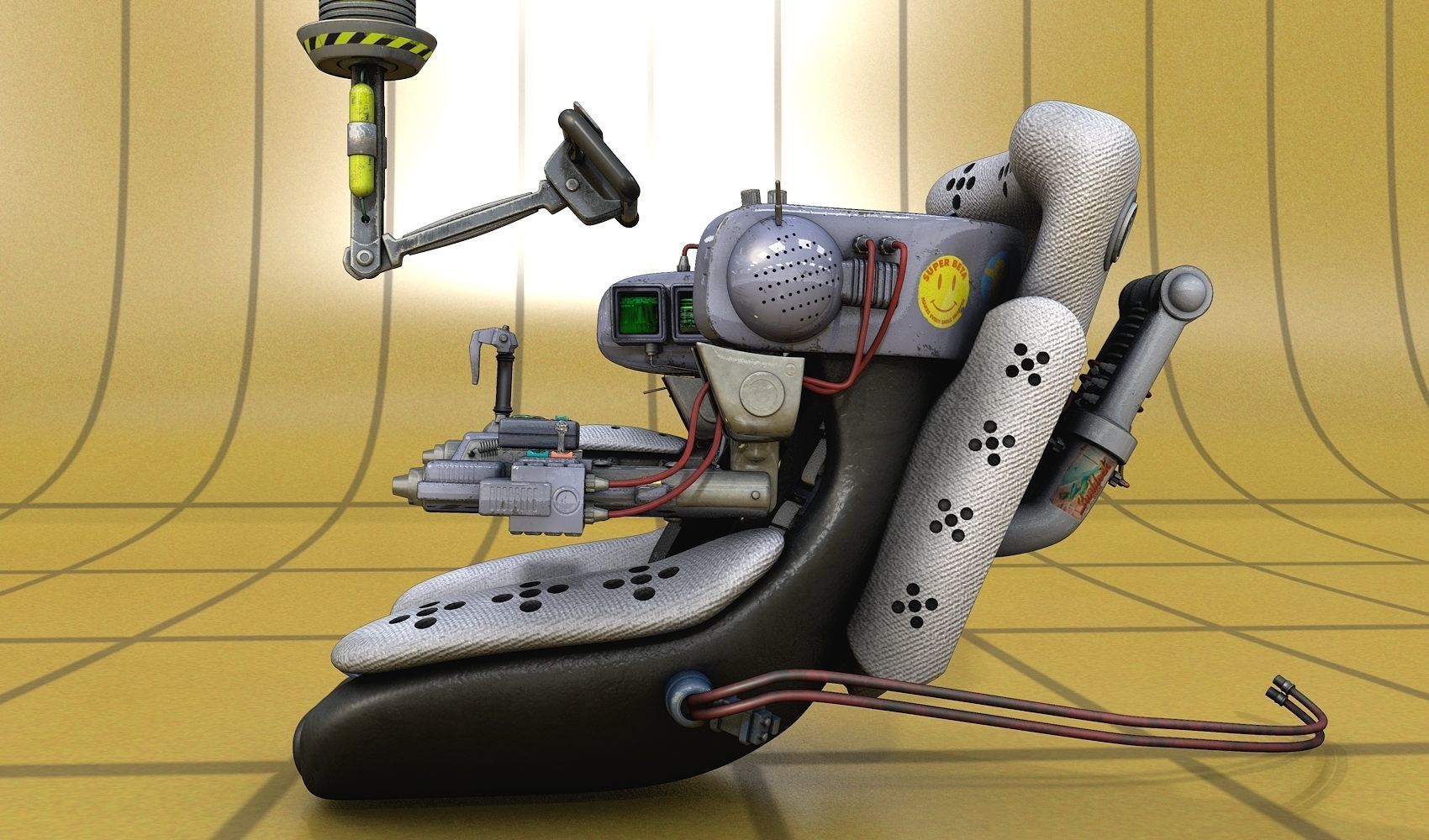 Futuristic Seat Color 3D model_8