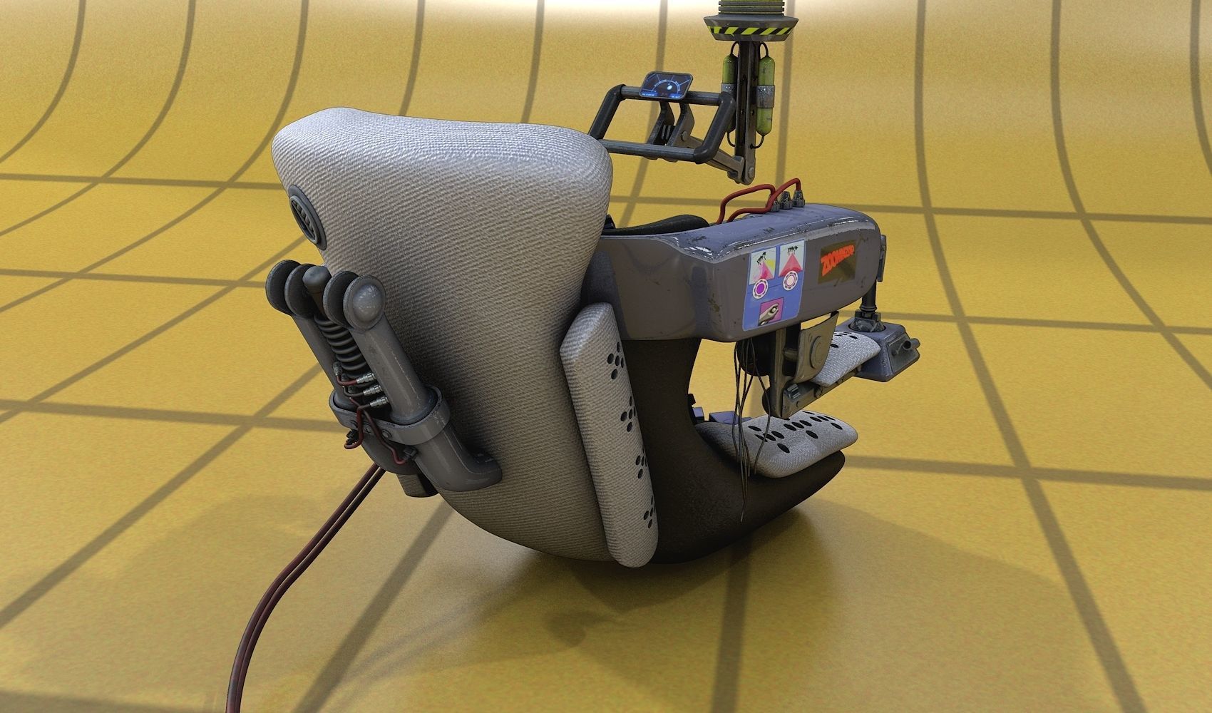 Futuristic Seat Color 3D model_4