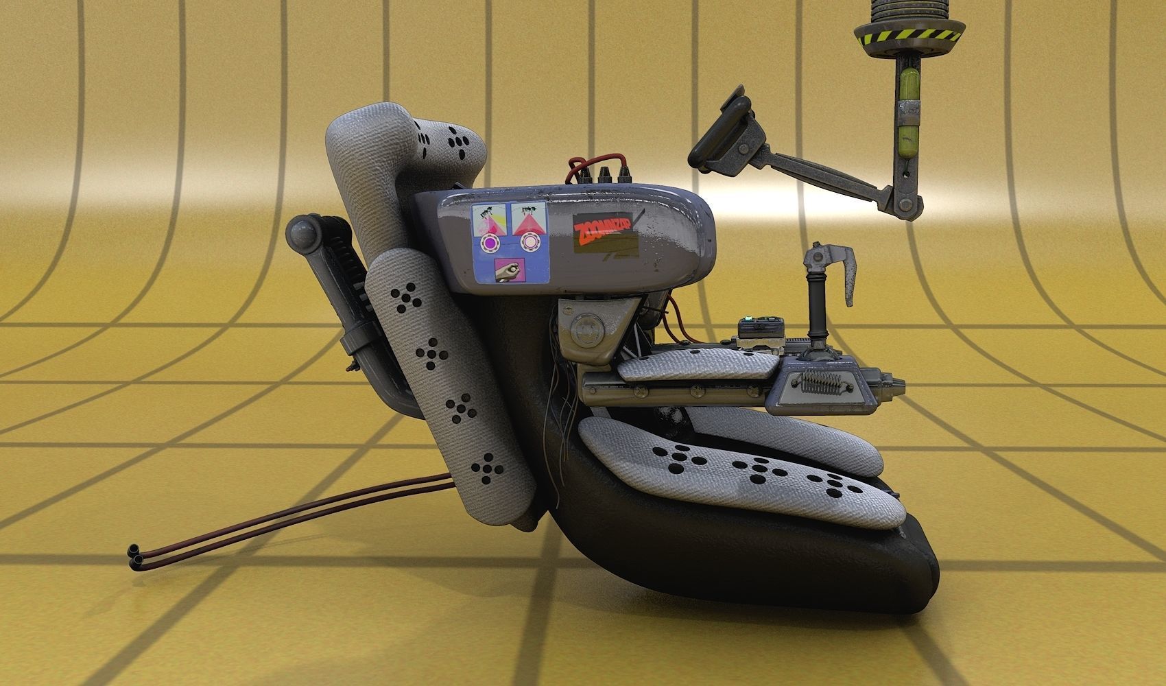 Futuristic Seat Color 3D model_7