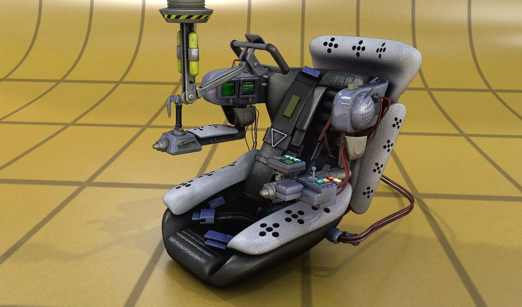 Futuristic Seat Color 3D model_0