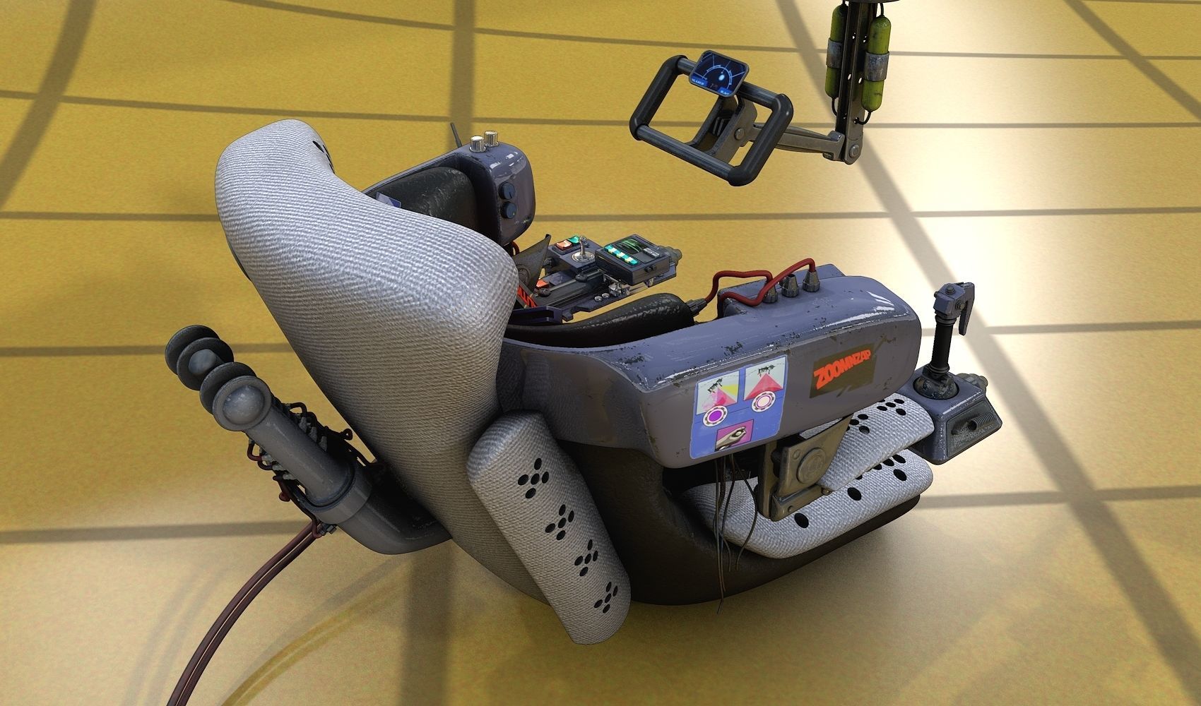 Futuristic Seat Color 3D model_2