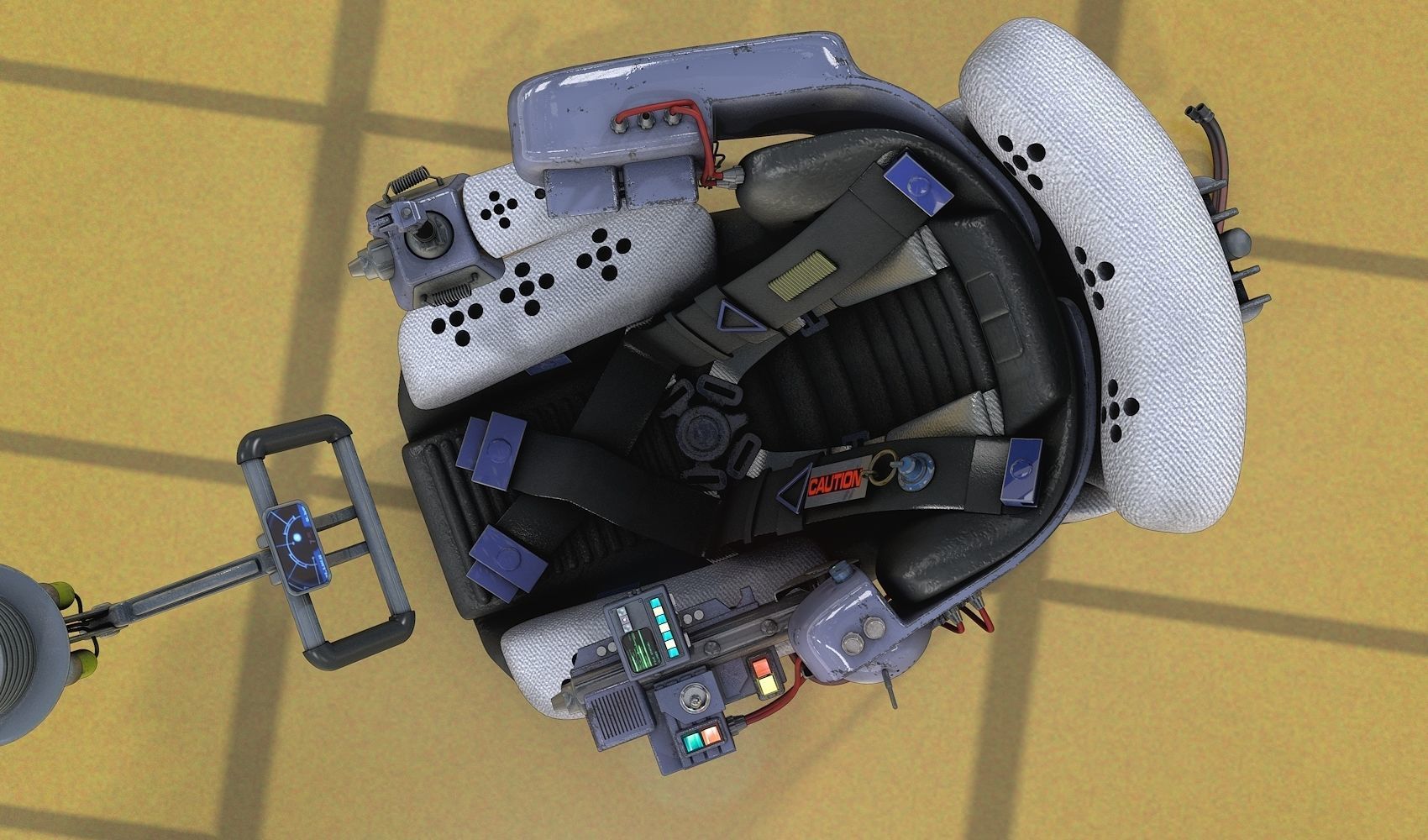 Futuristic Seat Color 3D model_5