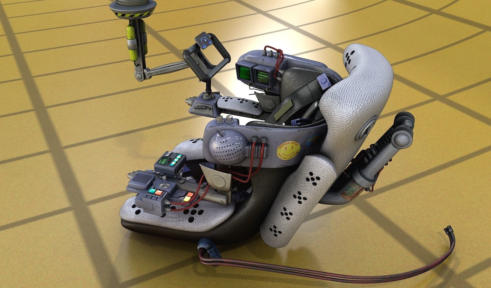 Futuristic Seat Color 3D model_1