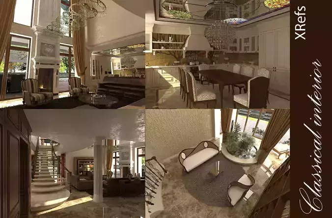 classic interior house 3D model