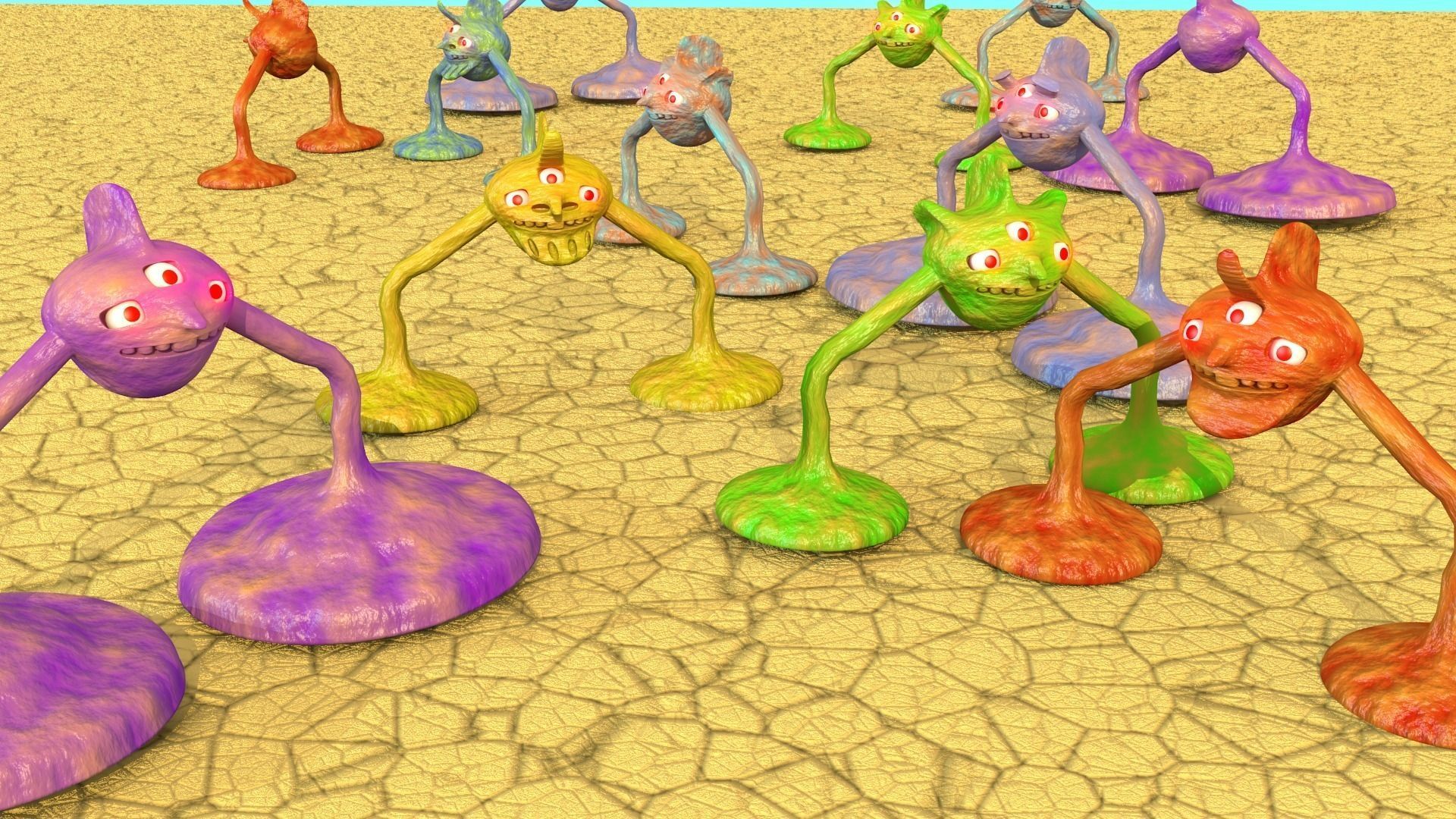 cartoon aliens 3D model_0