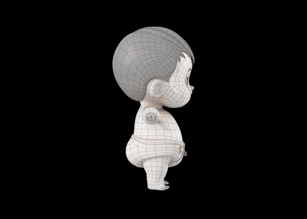 Cartoon Cute Baby Boy 3D model 3D model_14