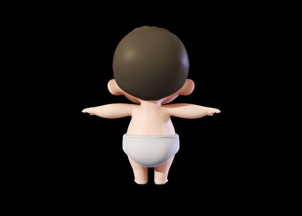 Cartoon Cute Baby Boy 3D model 3D model_4
