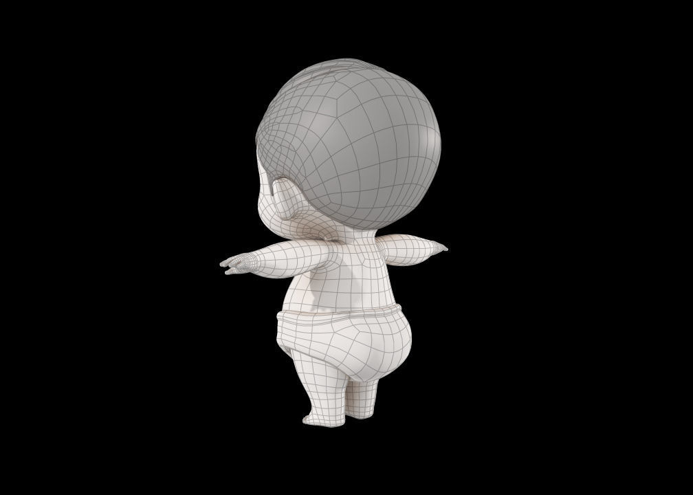 Cartoon Cute Baby Boy 3D model 3D model_11