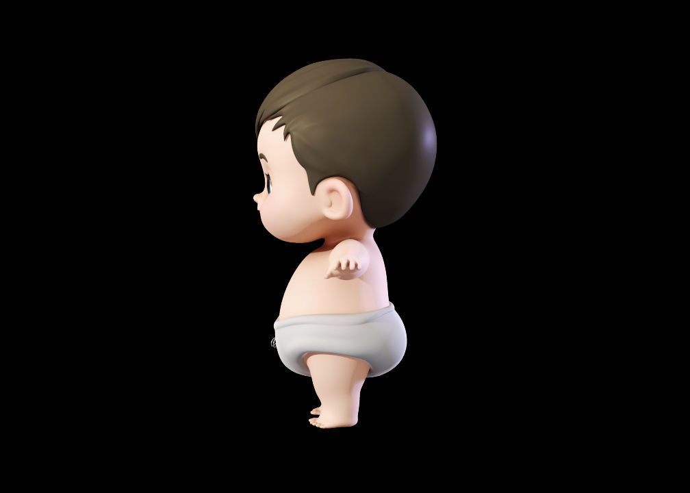Cartoon Cute Baby Boy 3D model 3D model_2