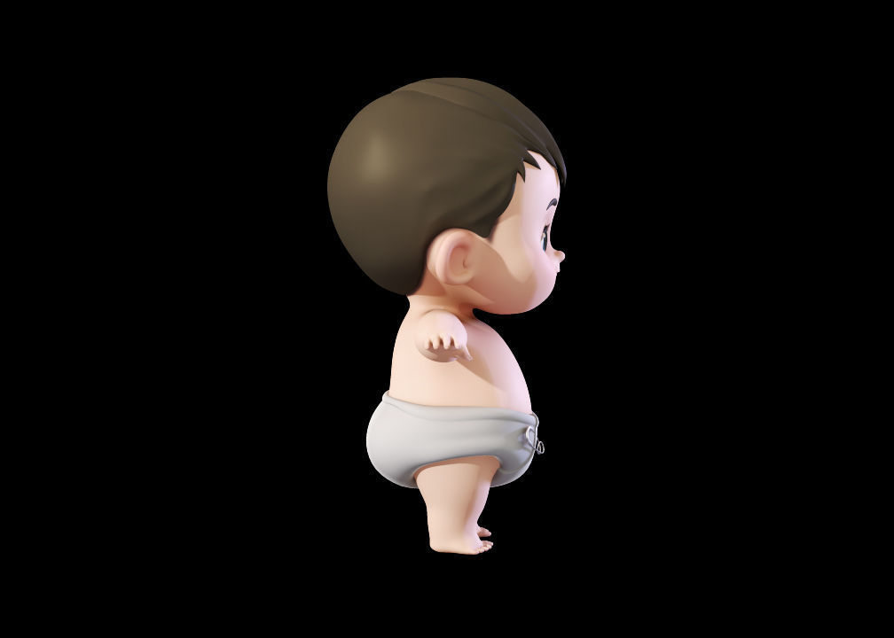 Cartoon Cute Baby Boy 3D model 3D model_5