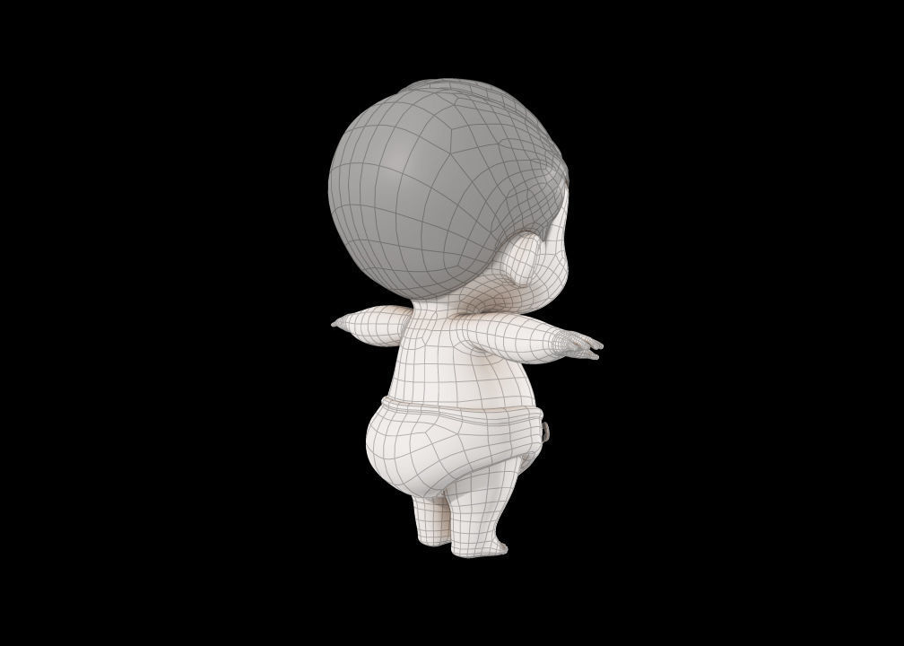 Cartoon Cute Baby Boy 3D model 3D model_12