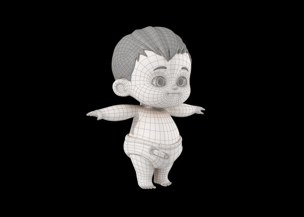Cartoon Cute Baby Boy 3D model 3D model_15