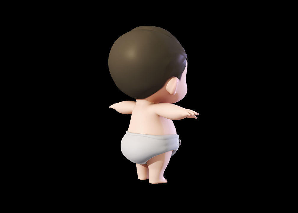 Cartoon Cute Baby Boy 3D model 3D model_6