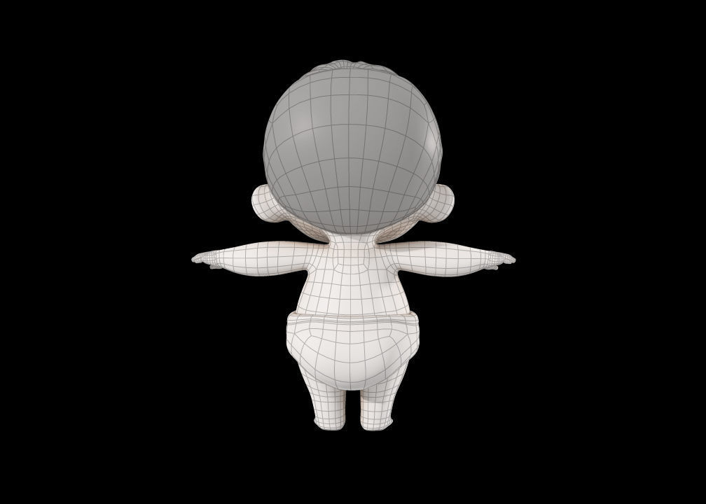 Cartoon Cute Baby Boy 3D model 3D model_13