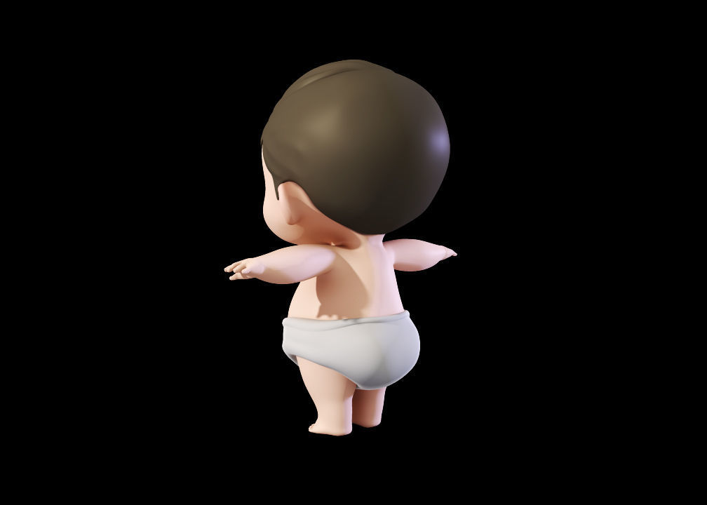 Cartoon Cute Baby Boy 3D model 3D model_3
