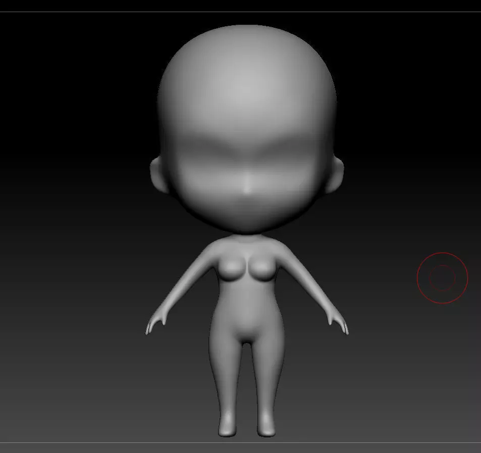 Base female chibi zbrush 3D model_0