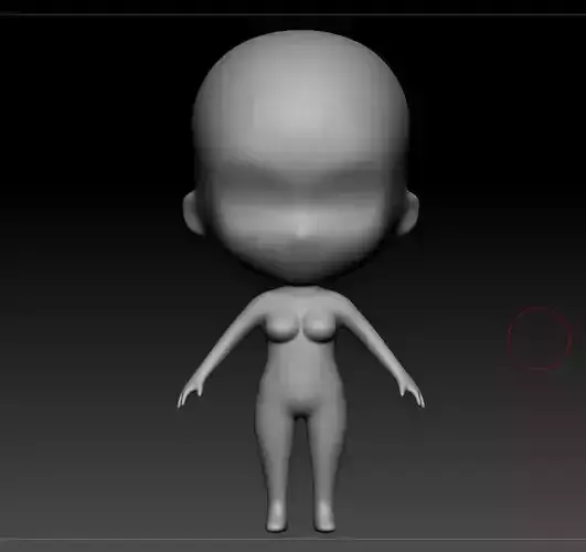 Base female chibi zbrush 3D model
