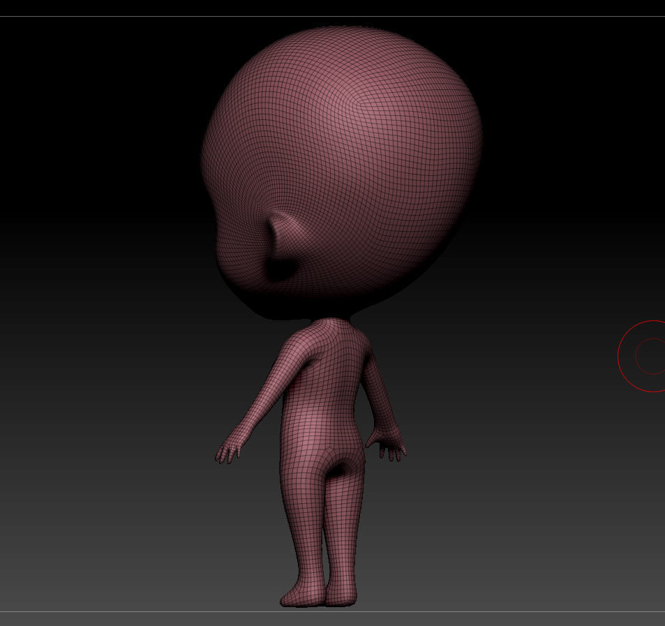 Base female chibi zbrush 3D model_1